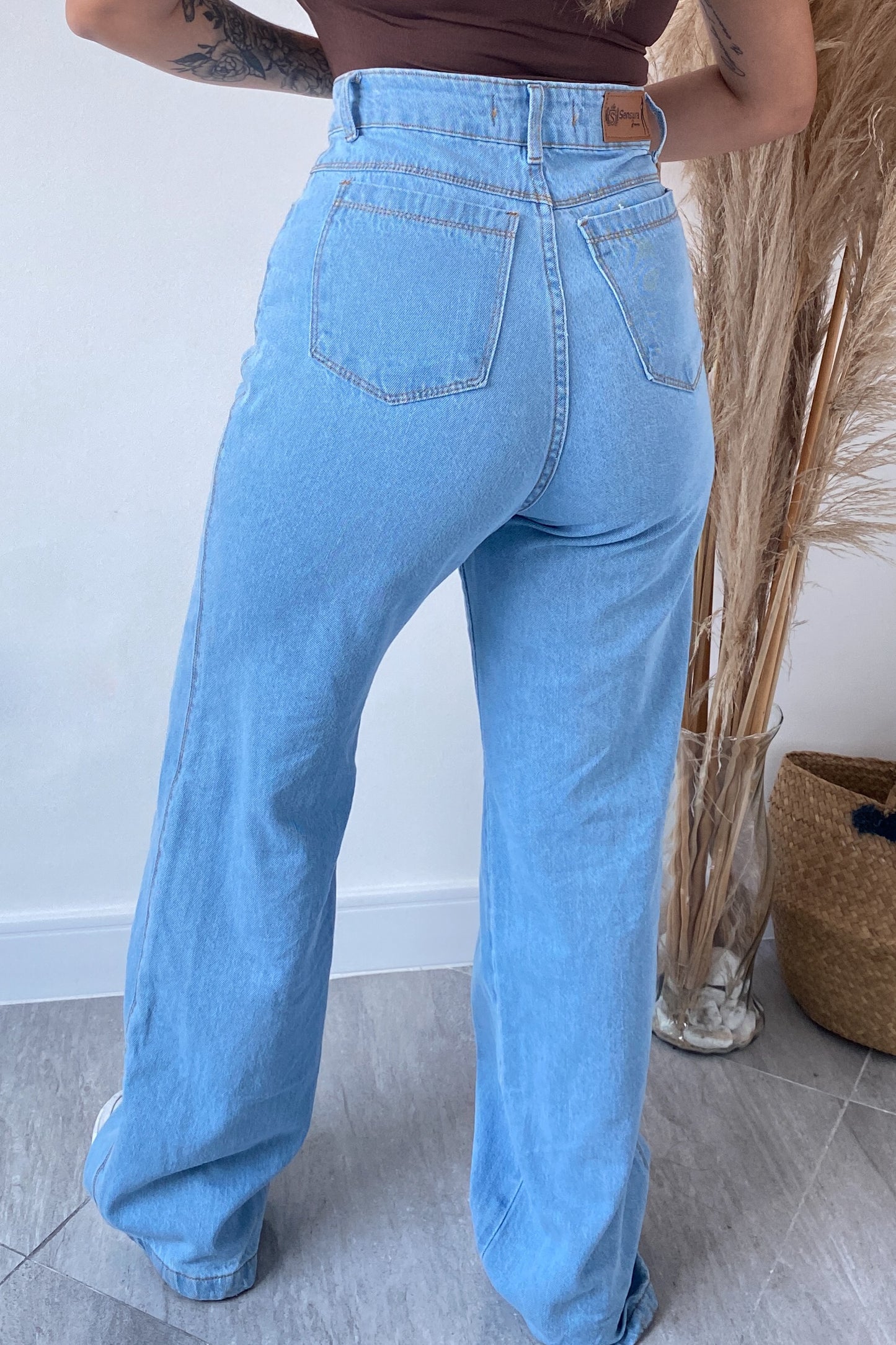 Calça Wide Leg Jeans Clara